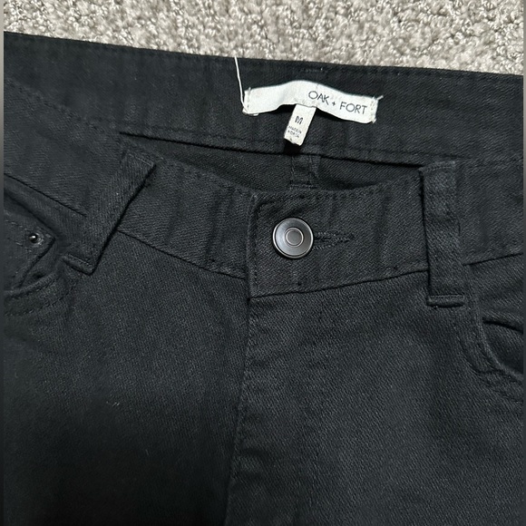 Oak + Fort Black Raw Hem Flare Jeans - Size Medium - Picture 6 of 6